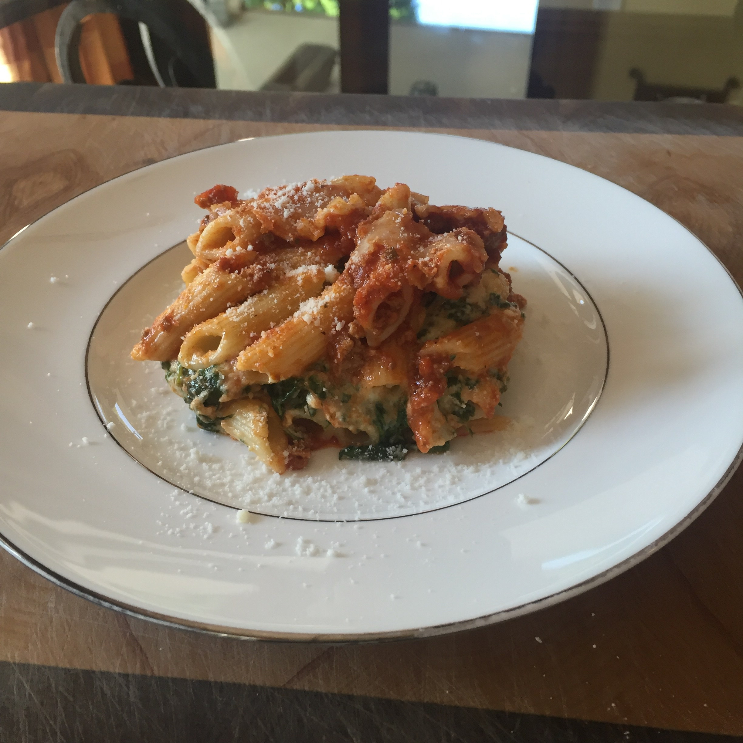 Lazy Lasagna with Ricotta and Spinach