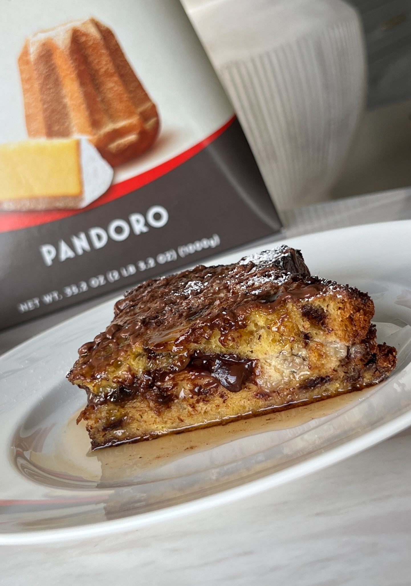 Boxing Day Panettone French Toast with Chocolate and Bananas